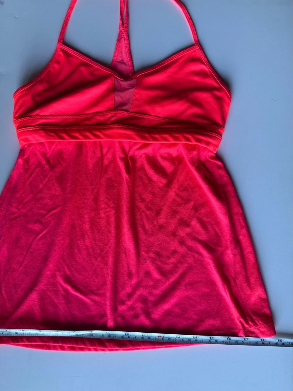 Alo Yoga Neon Pink Coral Strappy Tank Top Built in Bra